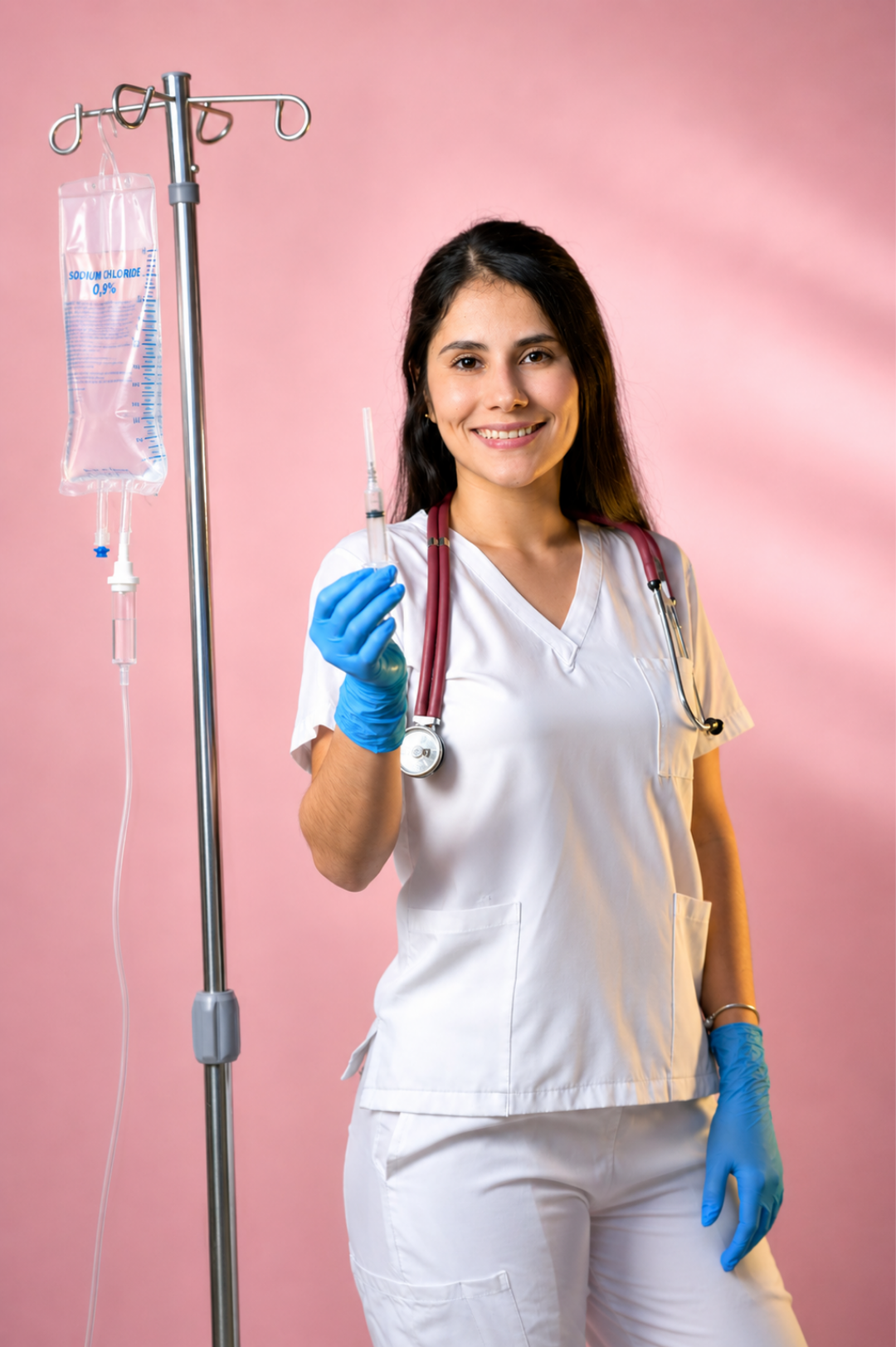 Mariam aplicando sueroterapia